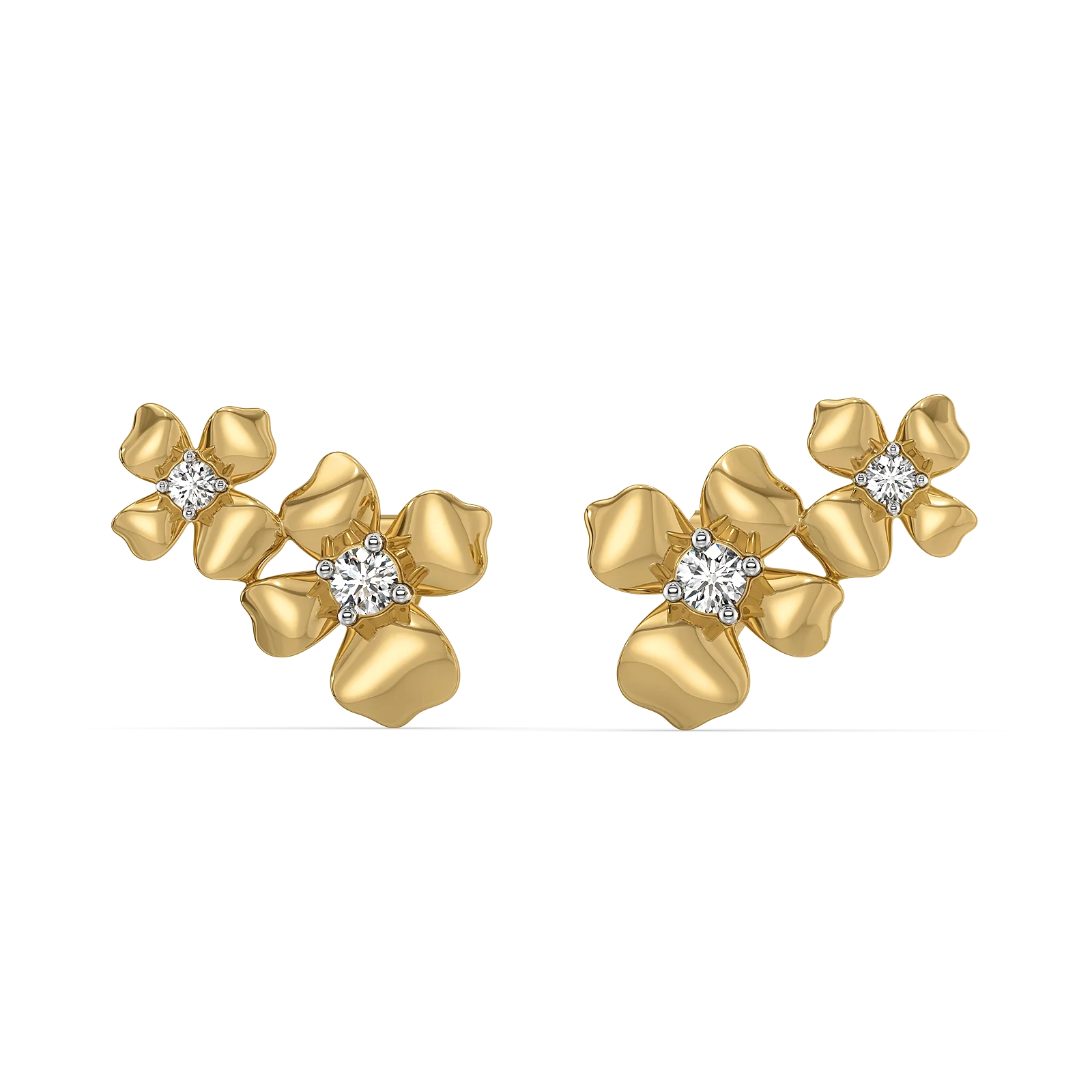 Petal Play - Lab Diamond Stud Earrings