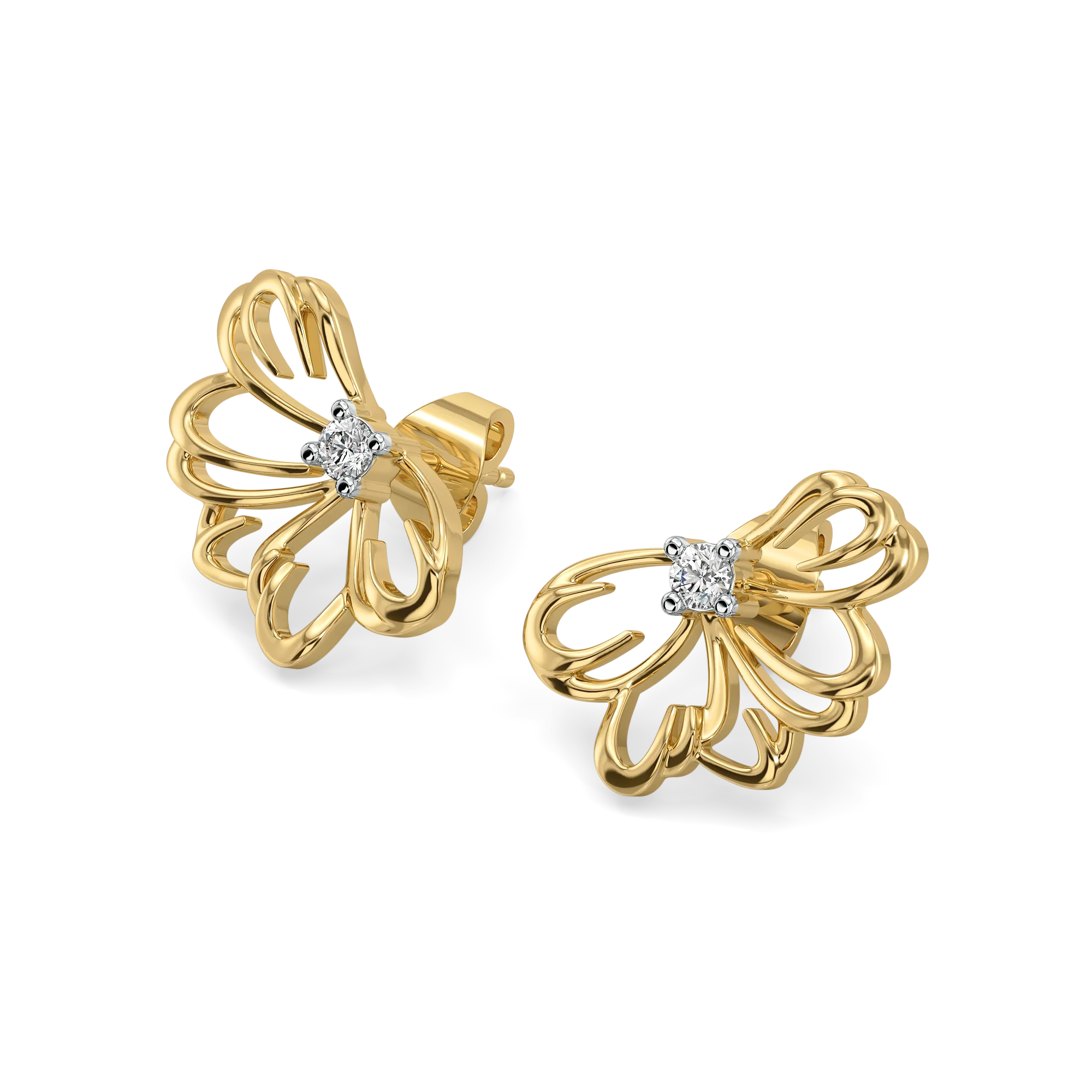 Petal Radiance - Lab Diamond Stud Earrings