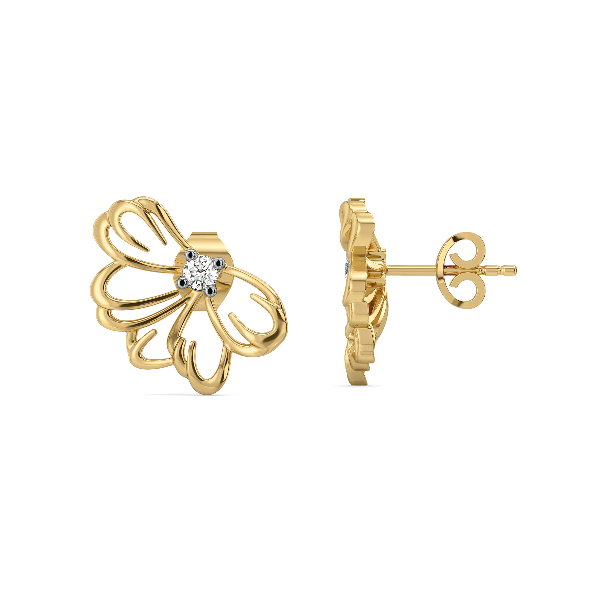 Petal Radiance - Lab Diamond Stud Earrings