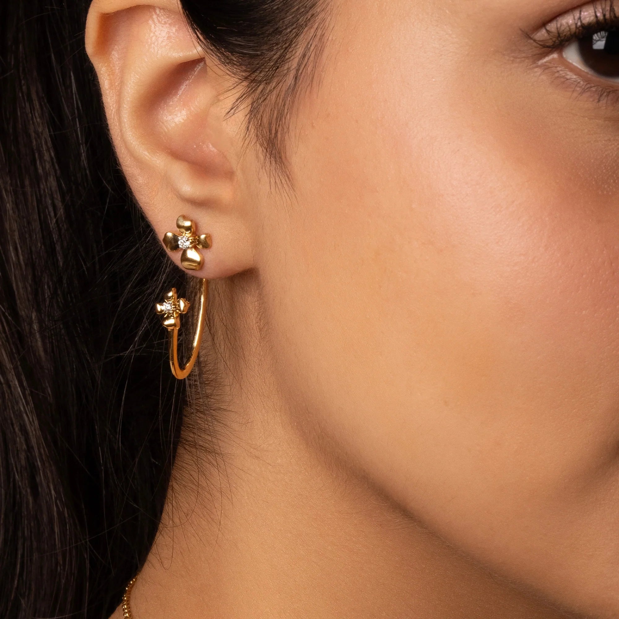 Blossom - Lab Diamond Hoop Earrings Secondary image