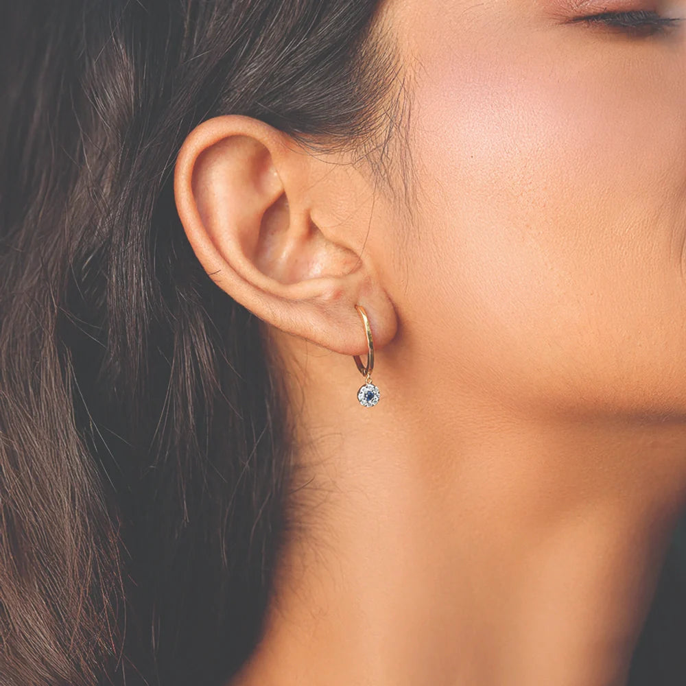 Evil Eye Huggies - Lab Diamond Earrings Secondary image