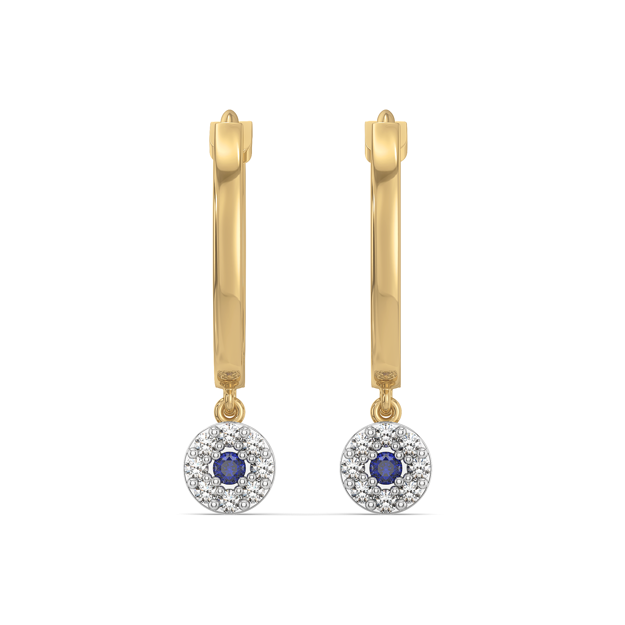 Evil Eye Huggies - Lab Diamond Earrings
