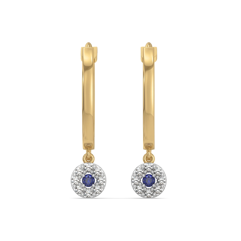 Evil Eye Huggies - Lab Diamond Earrings