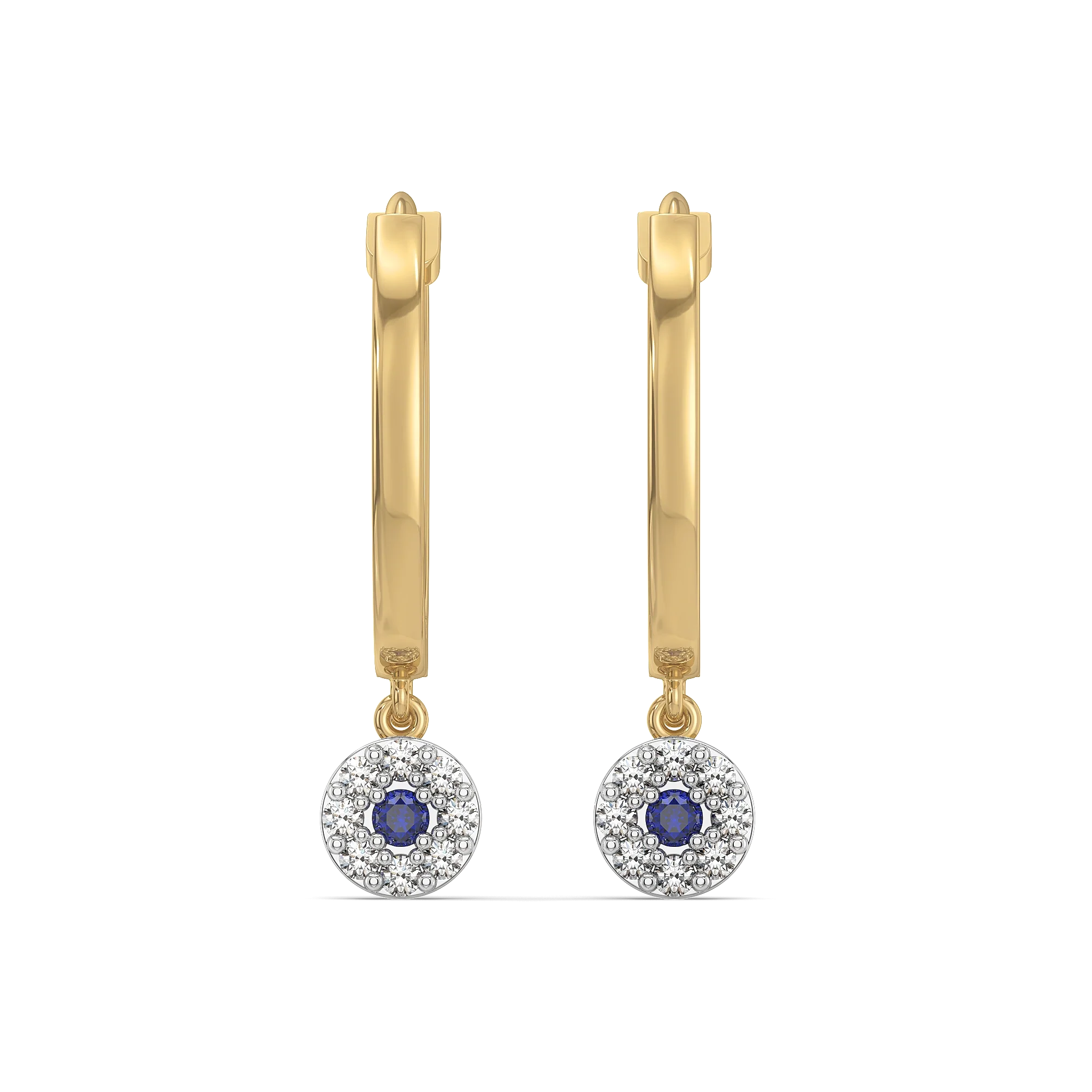 Evil Eye Huggies - Lab Diamond Earrings