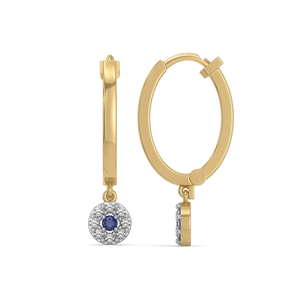 Evil Eye Huggies - Lab Diamond Earrings