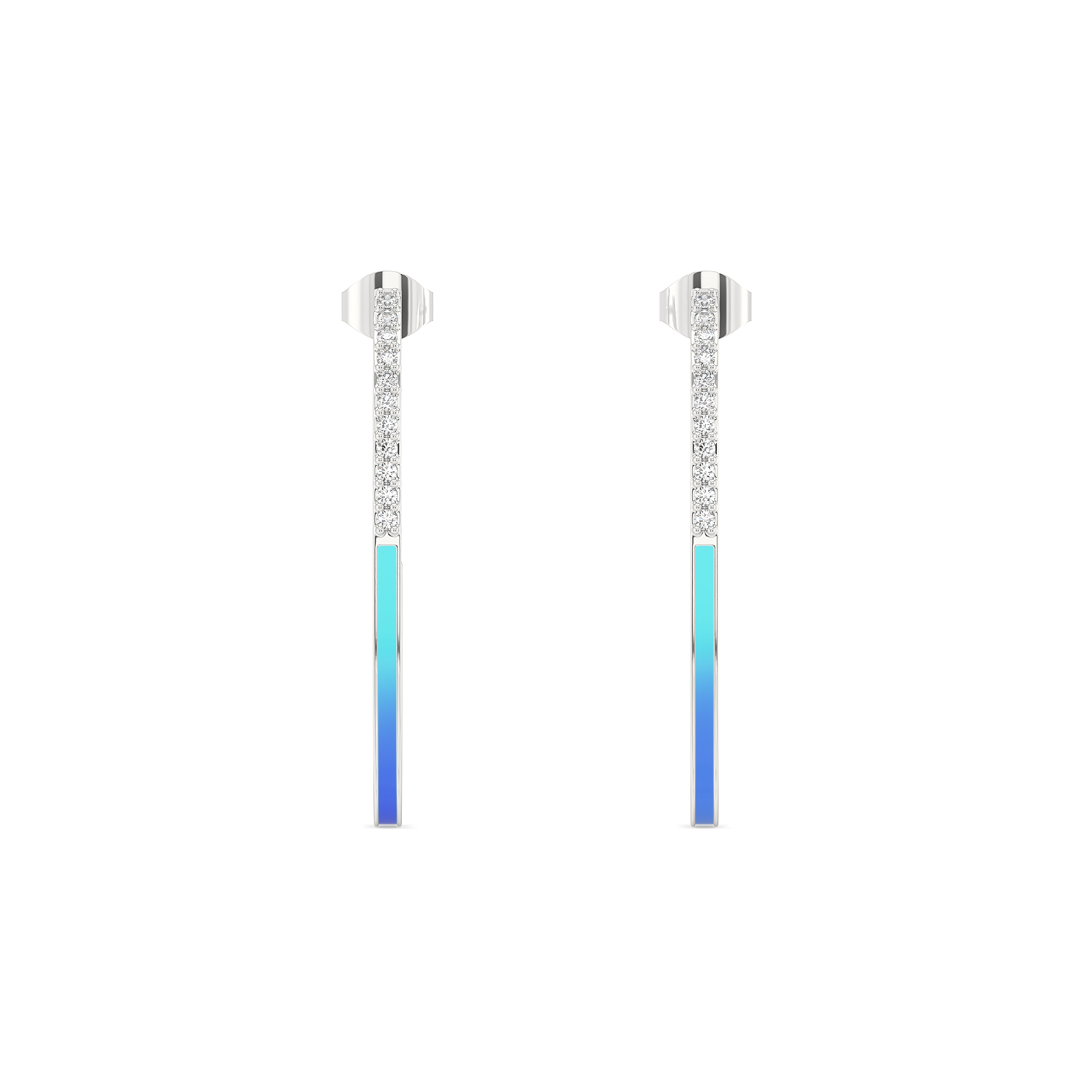 Enamel Horizon - Lab Diamond Hoop Earrings