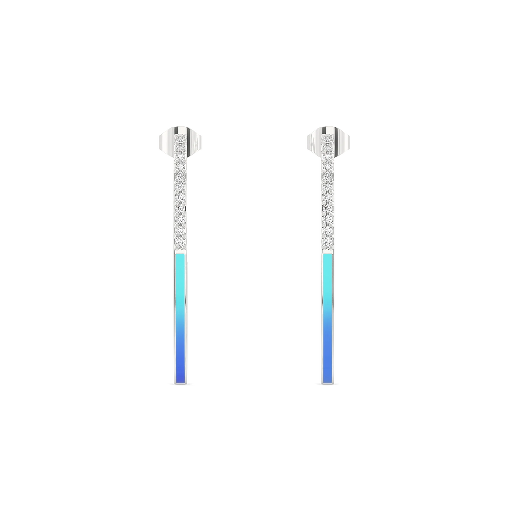 Blue Haze - Lab Diamond Hoop Earrings