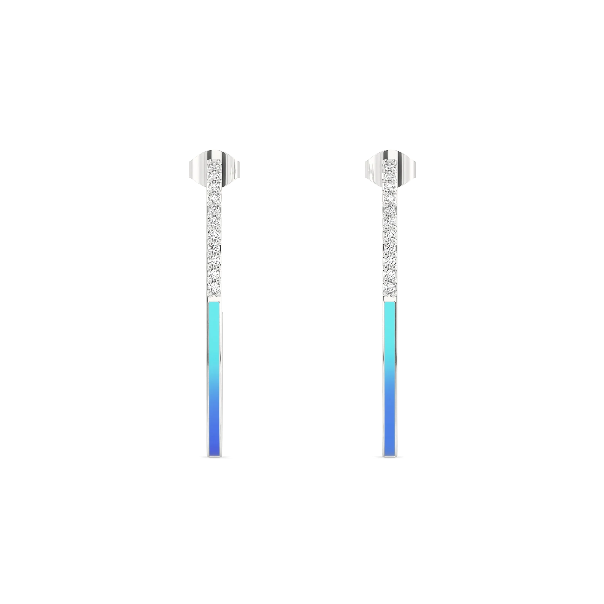 Blue Haze - Lab Diamond Hoop Earrings