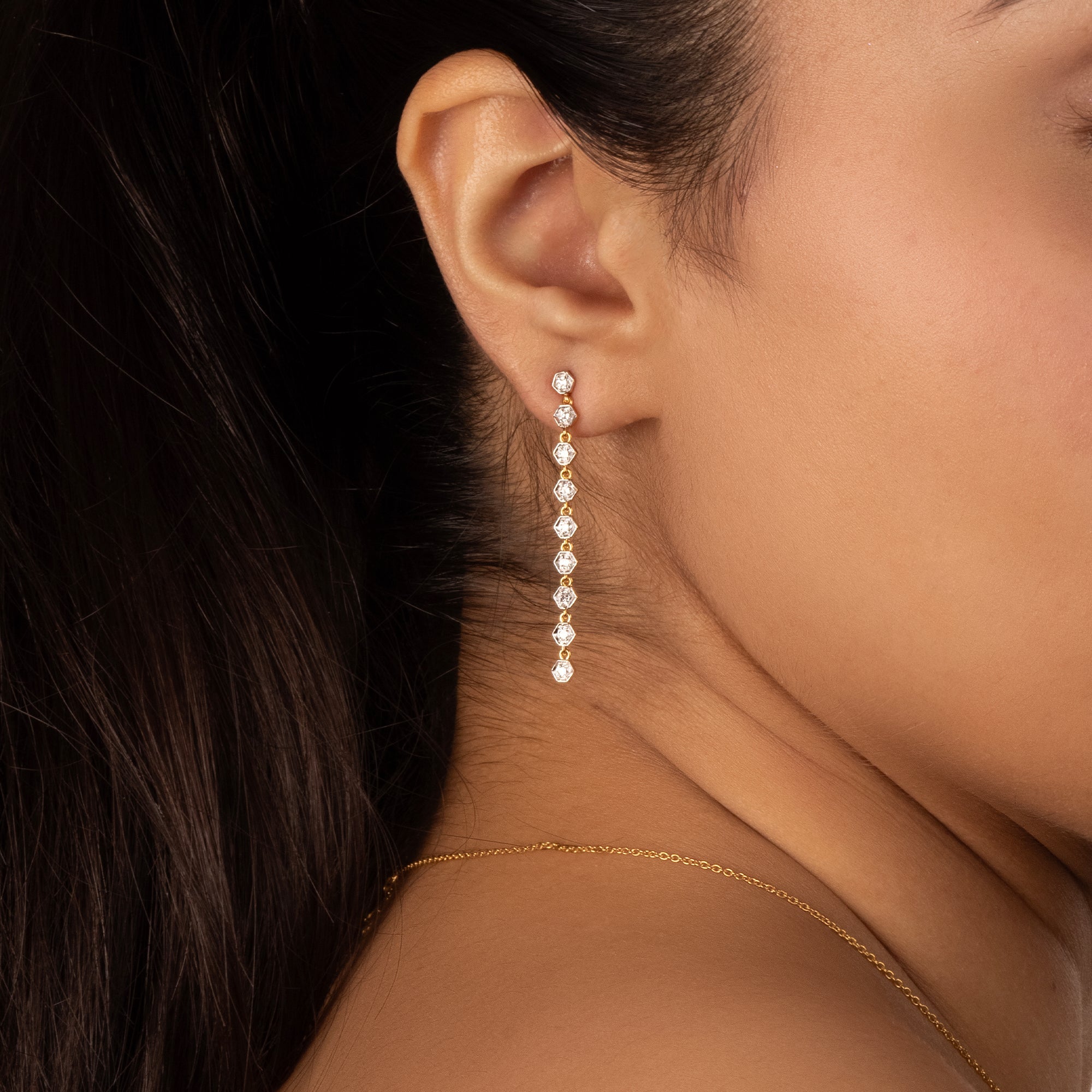 Lustrous Bezel - Lab Diamond Drop Earrings Main image