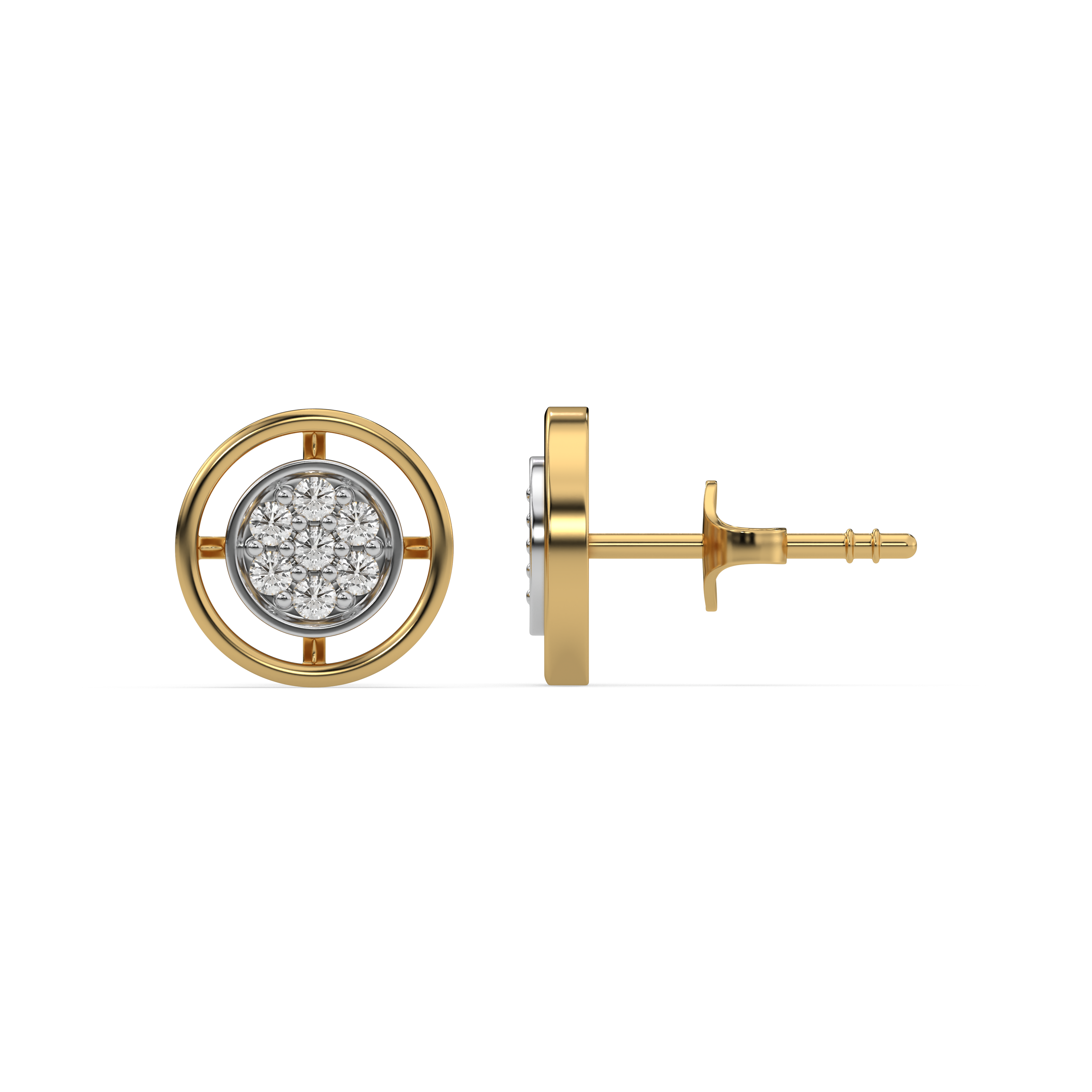 Circle of Dazzle - Lab Diamond Stud Earrings