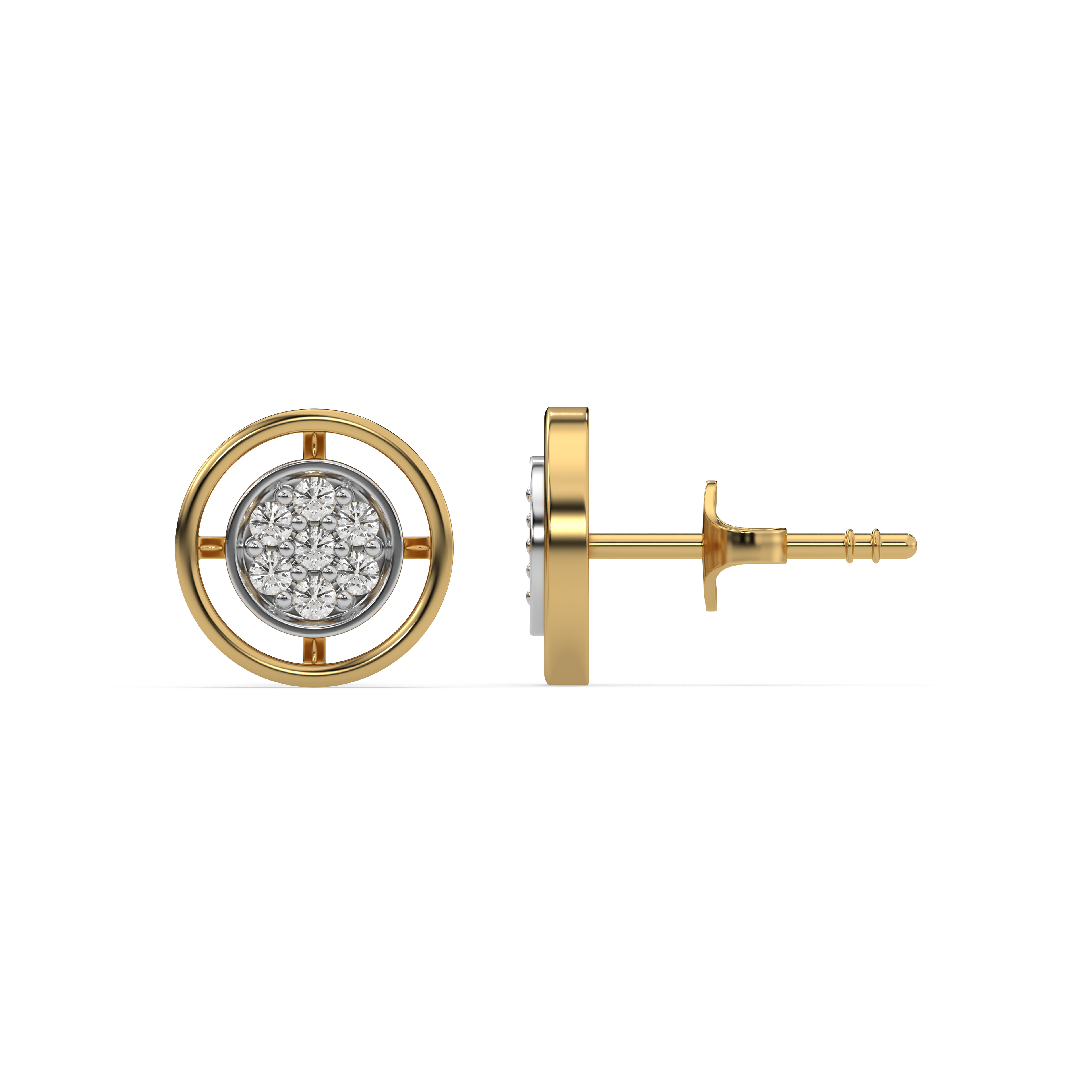 Circle of Dazzle - Lab Diamond Stud Earrings
