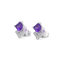 Regal Amethyst - Lab Diamond Stud Earrings