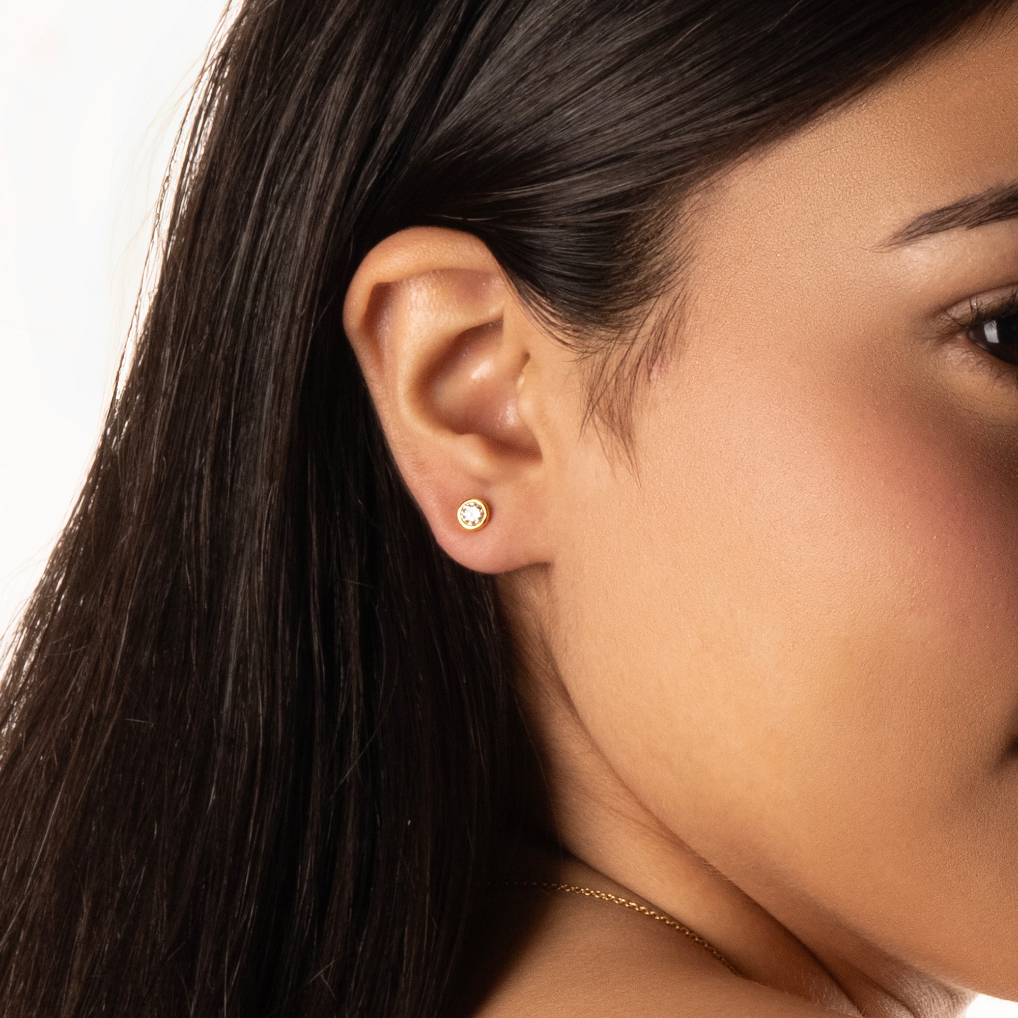 Eternal Shine - Lab Diamond Solitaire Stud Earrings Secondary image
