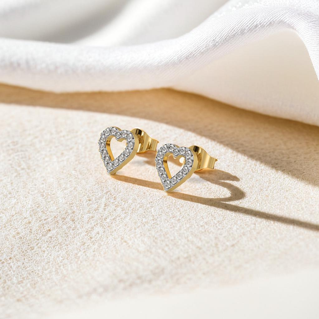Everlasting Heart - Lab Diamond Stud Earrings
