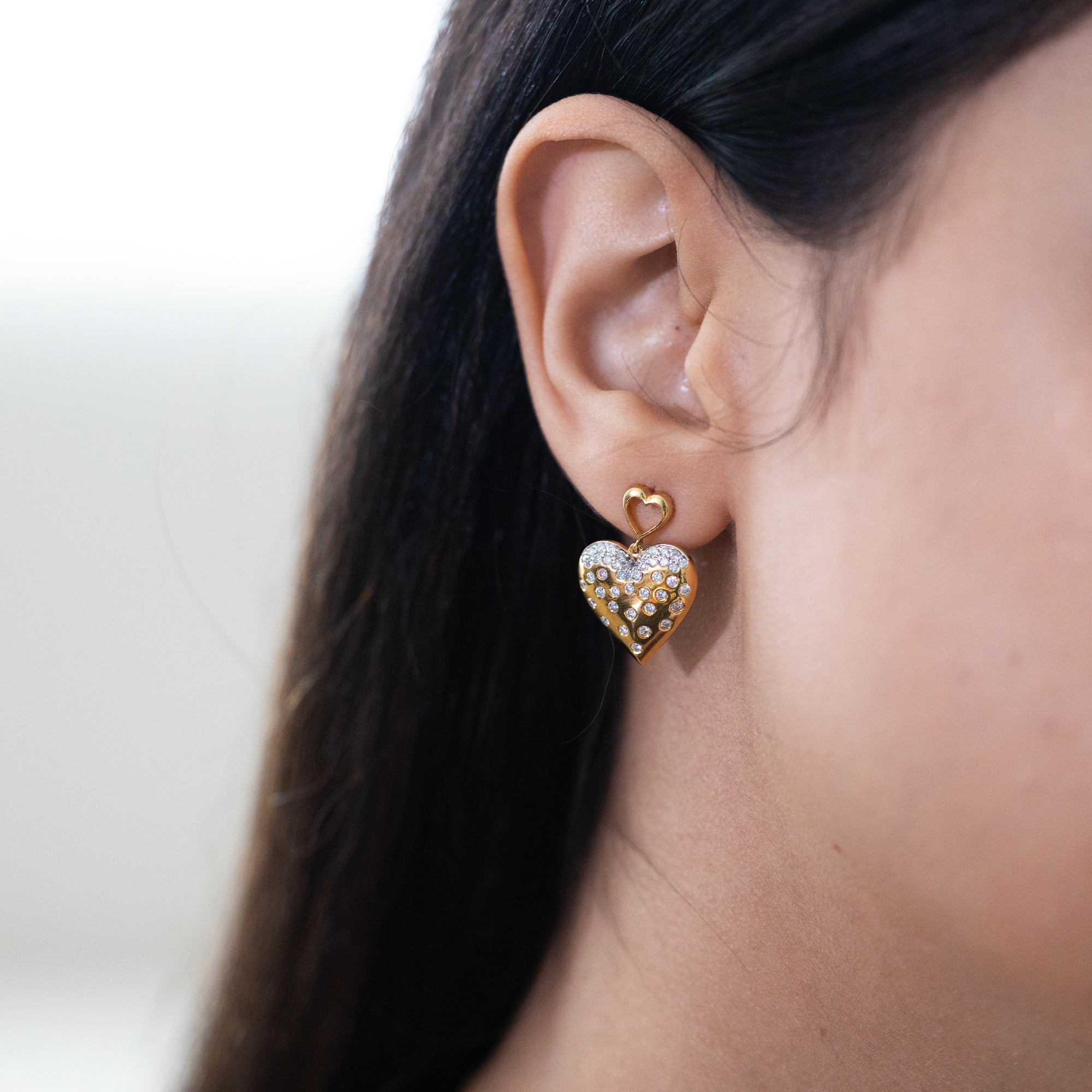 Promise Heart - Lab Diamond Drop Earrings Secondary image