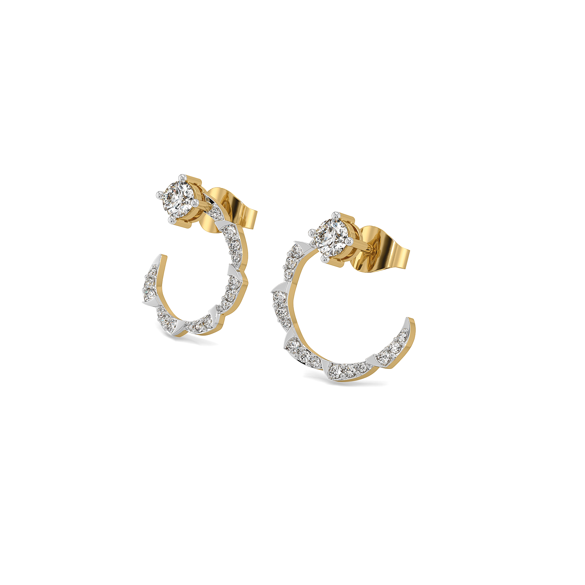 Stellar Shine – Lab Diamond Solitaire Hoop Earrings Main image
