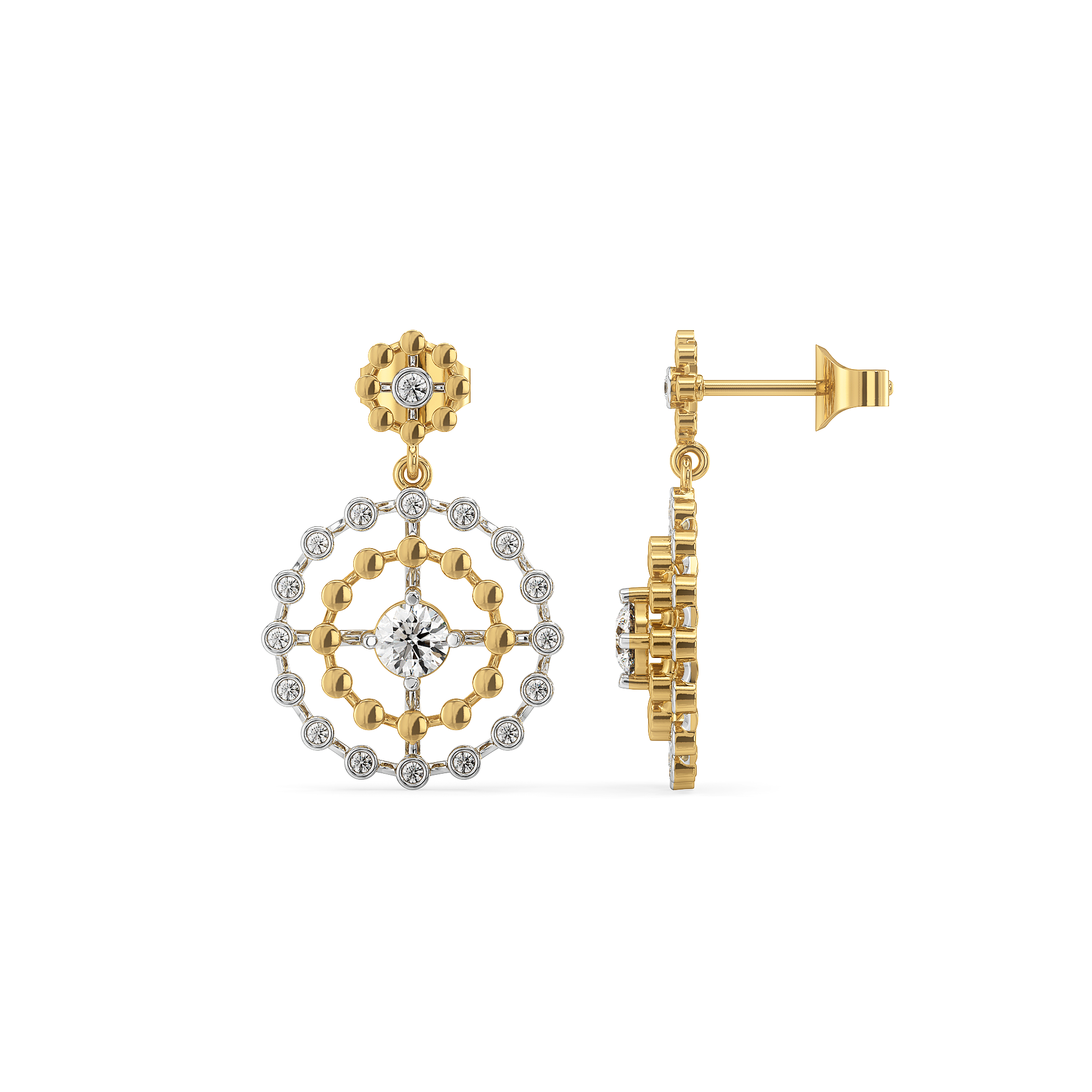 Rain-Dance - Lab Diamond Solitaire Earrings