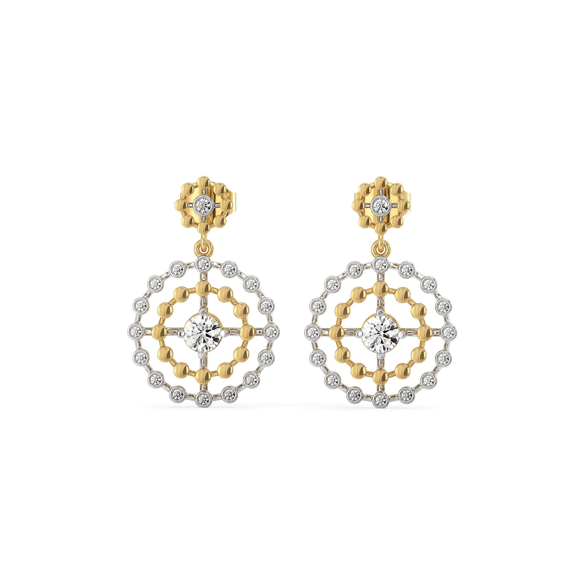 Rain-Dance - Lab Diamond Solitaire Earrings