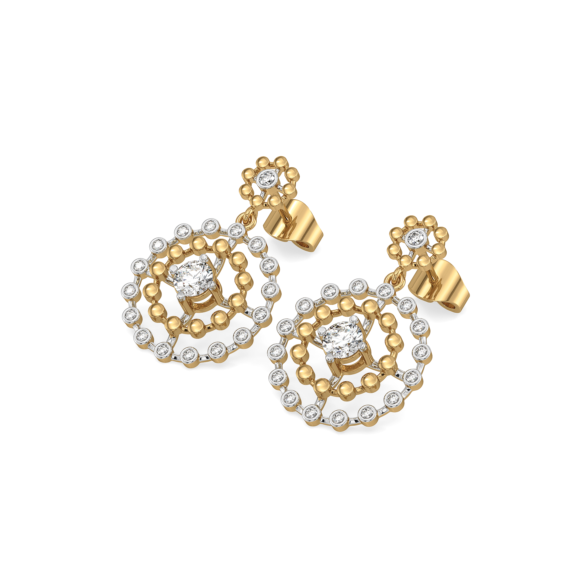 Rain-Dance - Lab Diamond Solitaire Earrings