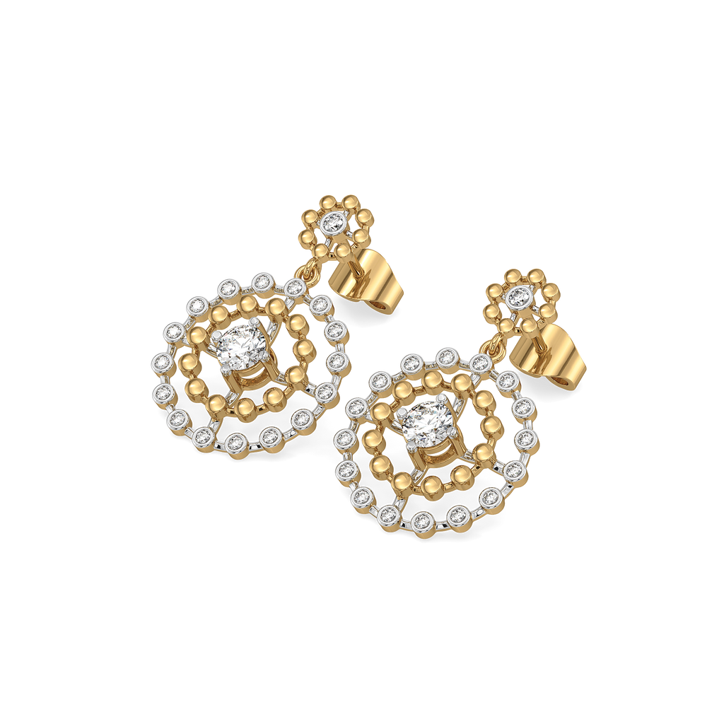 Rain-Dance - Lab Diamond Solitaire Earrings