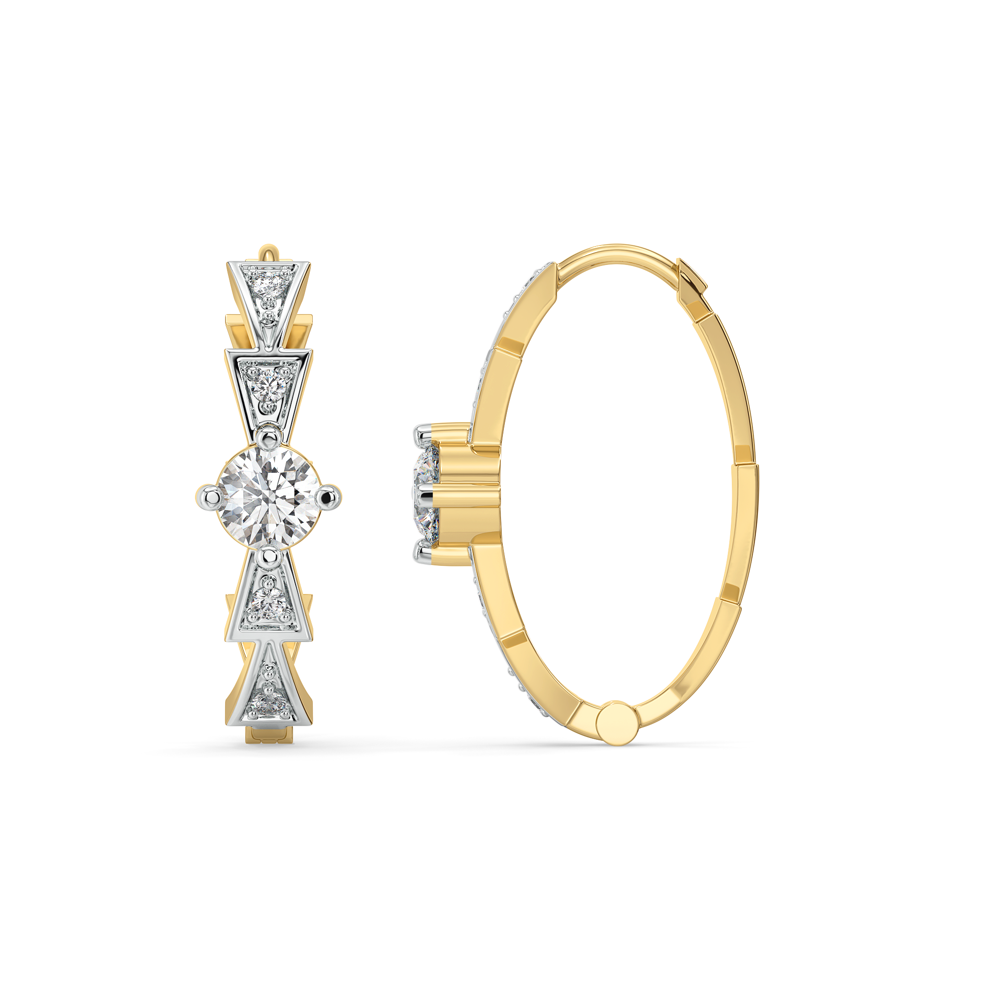 Majestic Arc - Lab Diamond Solitaire Hoop Earrings