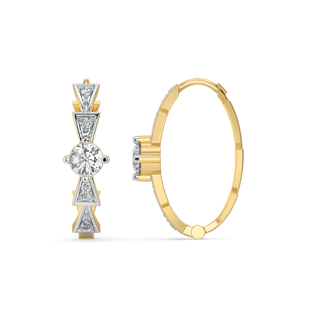 Majestic Arc - Lab Diamond Solitaire Hoop Earrings