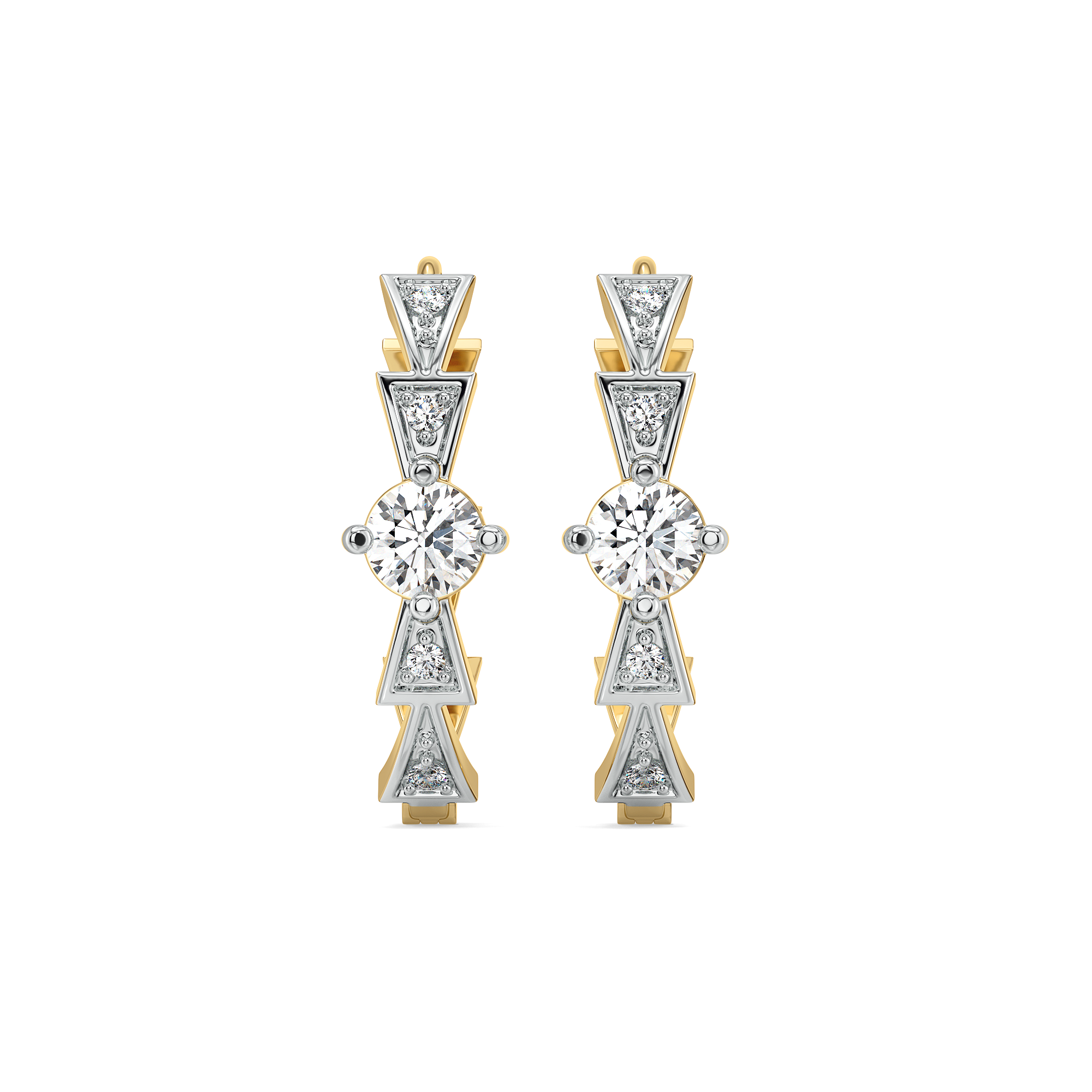 Majestic Arc - Lab Diamond Solitaire Hoop Earrings