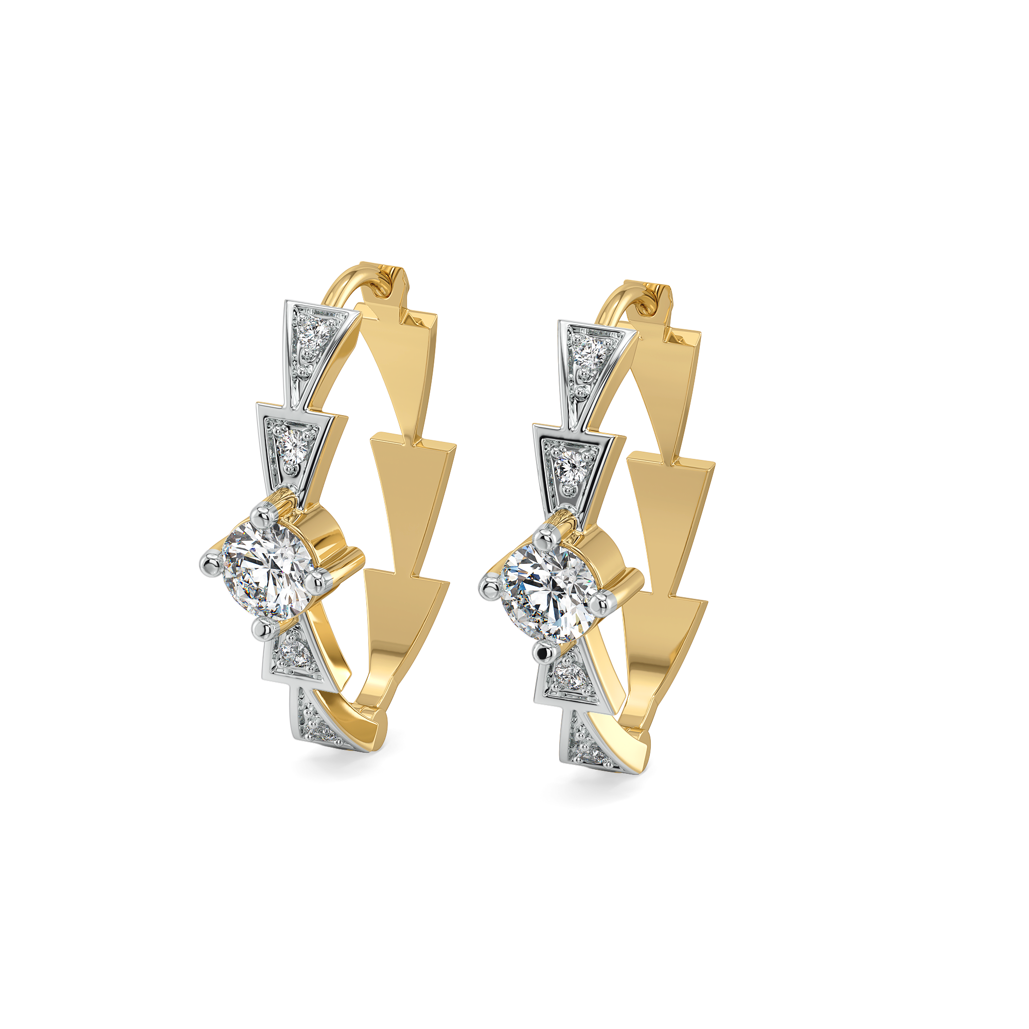 Majestic Arc - Lab Diamond Solitaire Hoop Earrings Main image