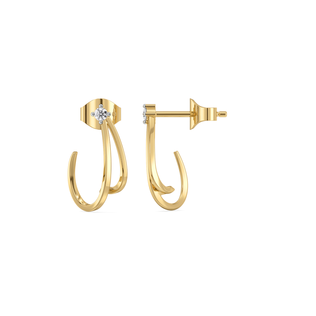 Soft Arc Hoop - Lab Diamond Earrings