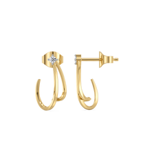 Soft Arc Hoop - Lab Diamond Earrings