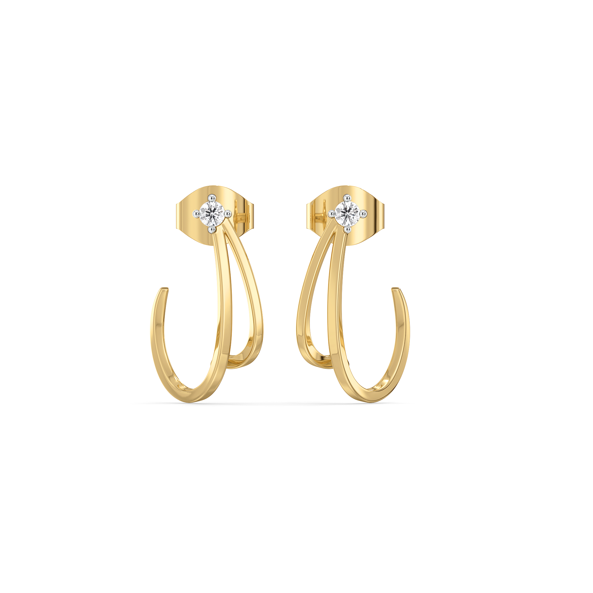 Soft Arc Hoop - Lab Diamond Earrings