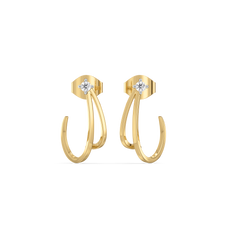 Soft Arc Hoop - Lab Diamond Earrings