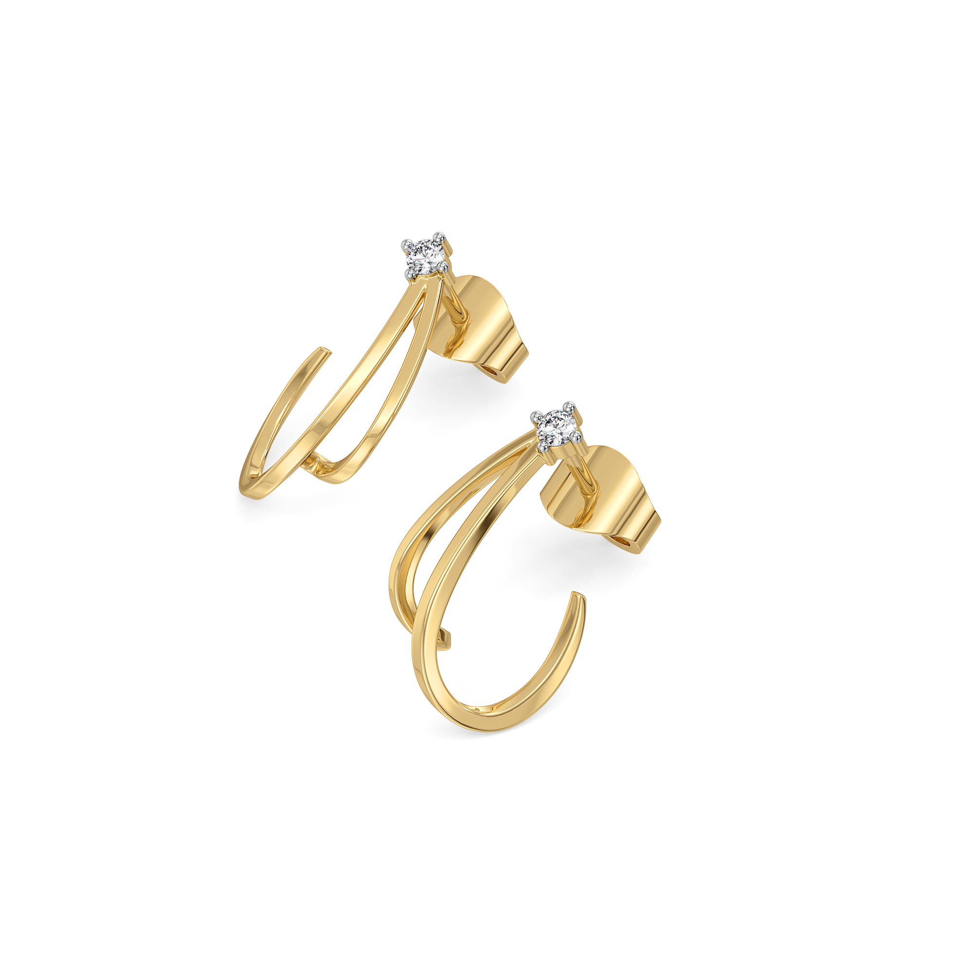 Soft Arc Hoop - Lab Diamond Earrings Main image
