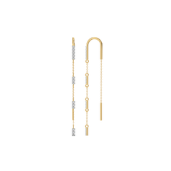 Silk Thread Sui Dhaga - Lab Diamond Earrings