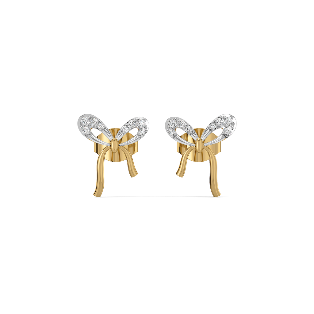 Bow Blush Studs - Lab Diamond Earrings
