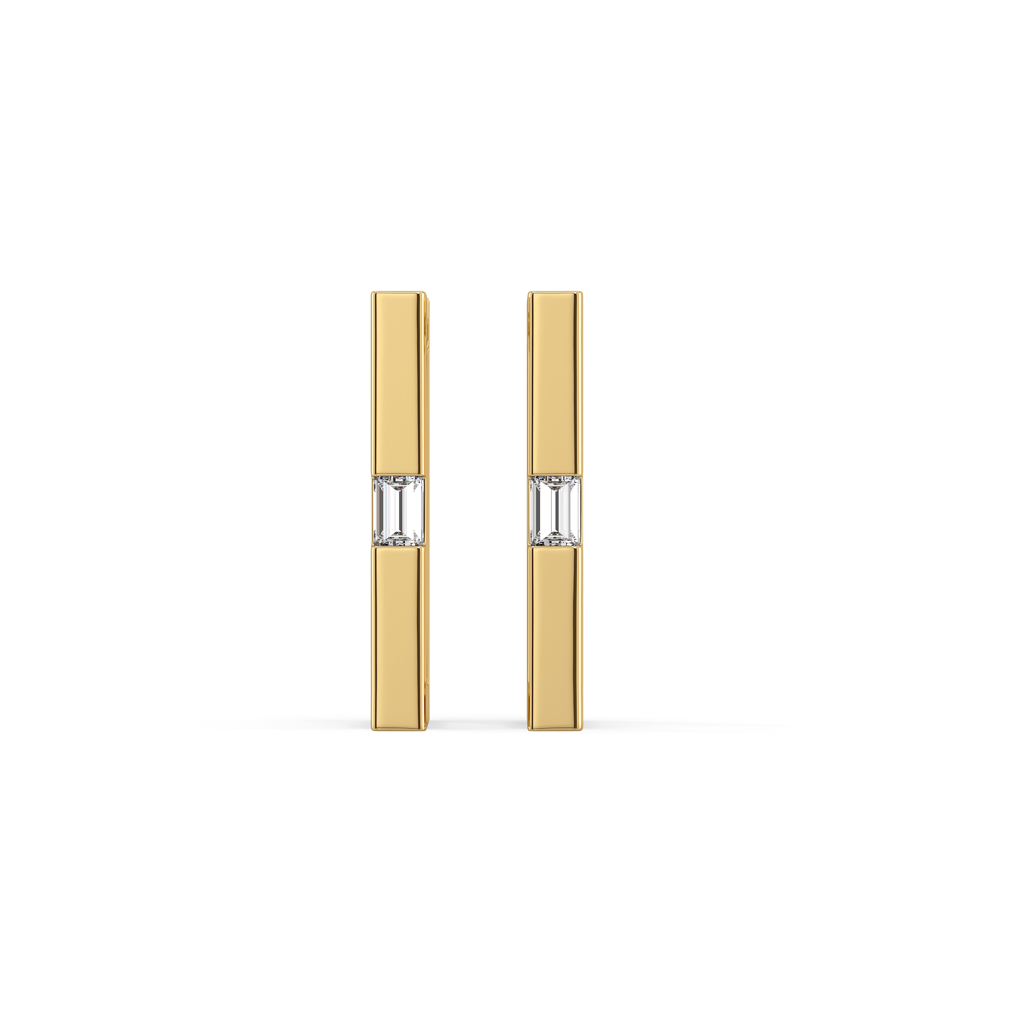 Modern Baguette Hoop - Lab Diamond Earrings