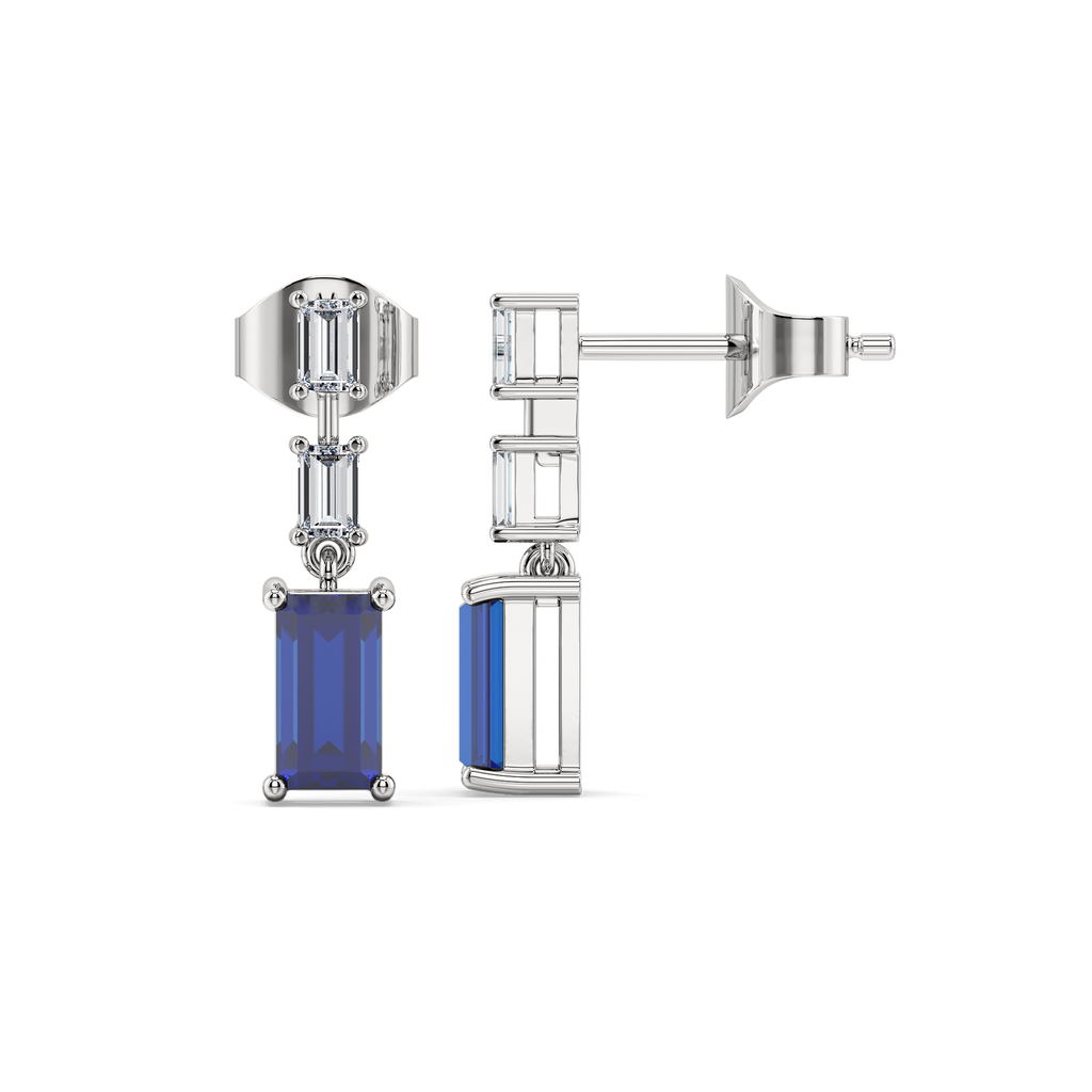 Blue Brilliance Drop - Lab Diamond Earrings