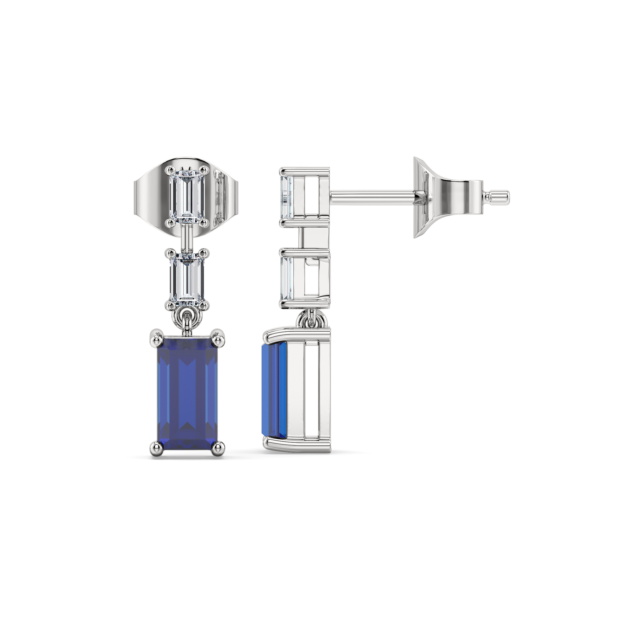 Blue Brilliance Drop - Lab Diamond Earrings