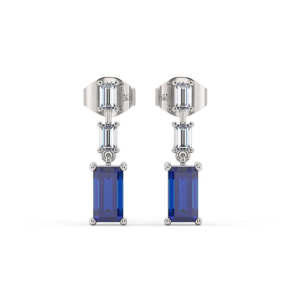 Blue Brilliance Drop - Lab Diamond Earrings