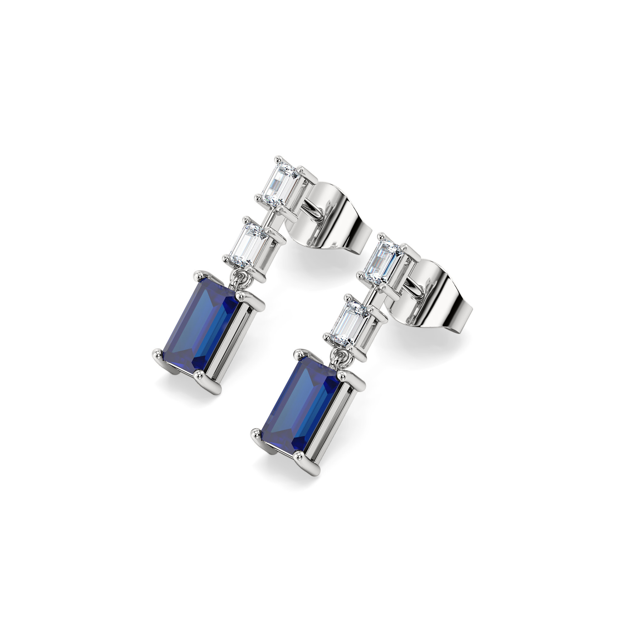 Blue Brilliance Drop - Lab Diamond Earrings Secondary image