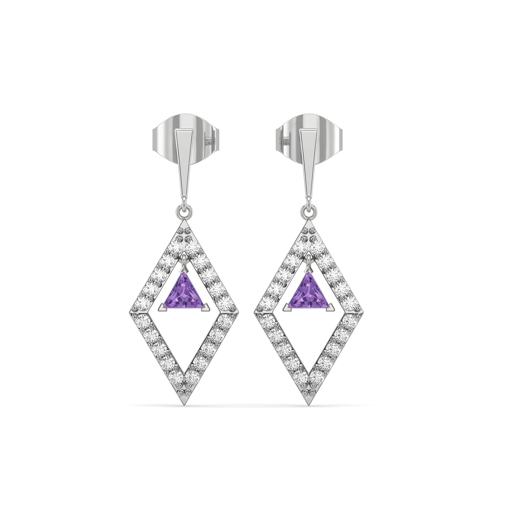 Ultra Violet Glow - Lab Diamond Drop Earrings