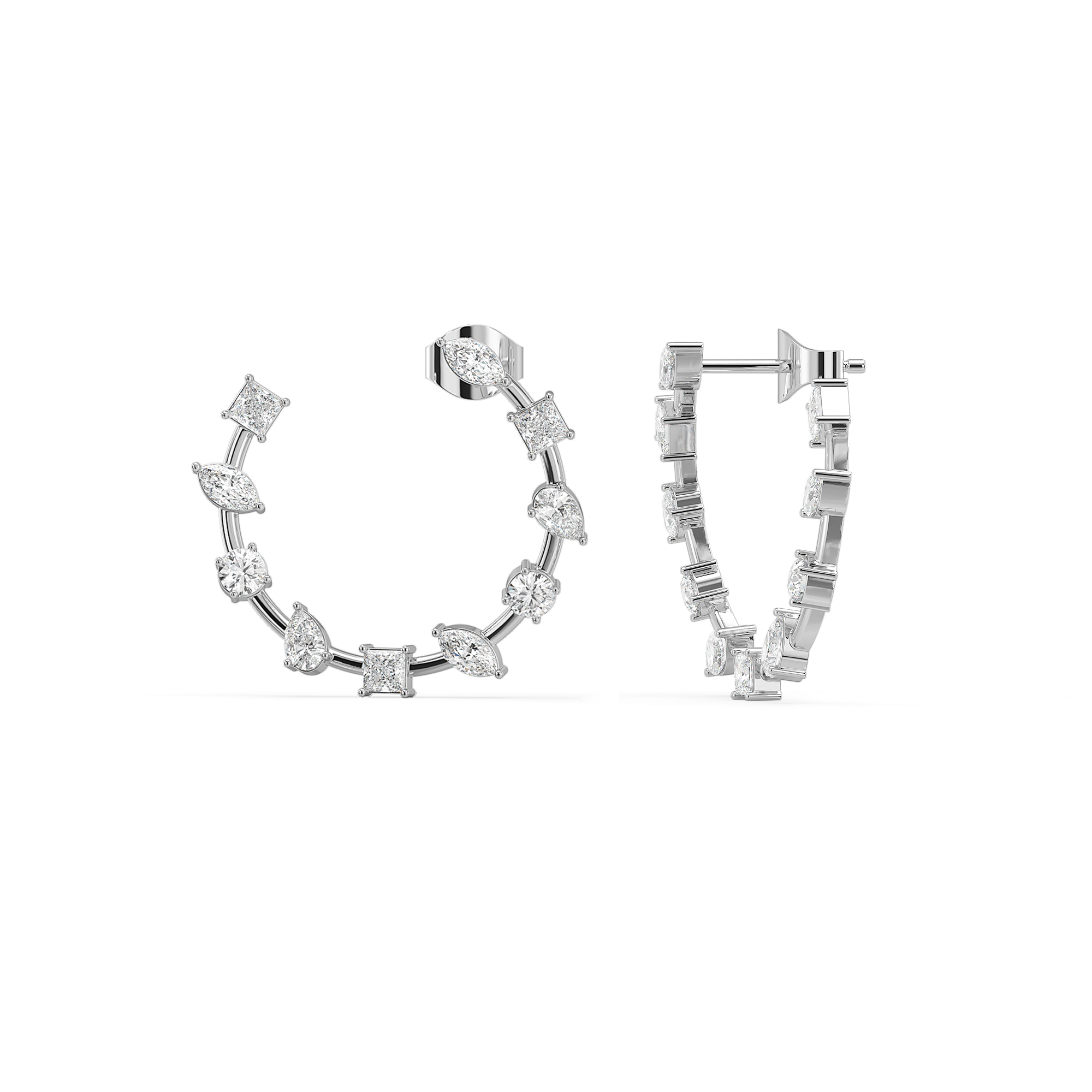 Diamond Cosmos Hoop - Pure Gold Lab Diamond Earrings