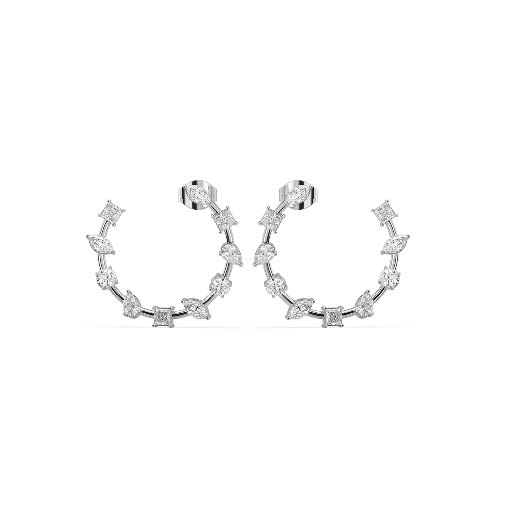 Diamond Cosmos Hoop - Pure Gold Lab Diamond Earrings
