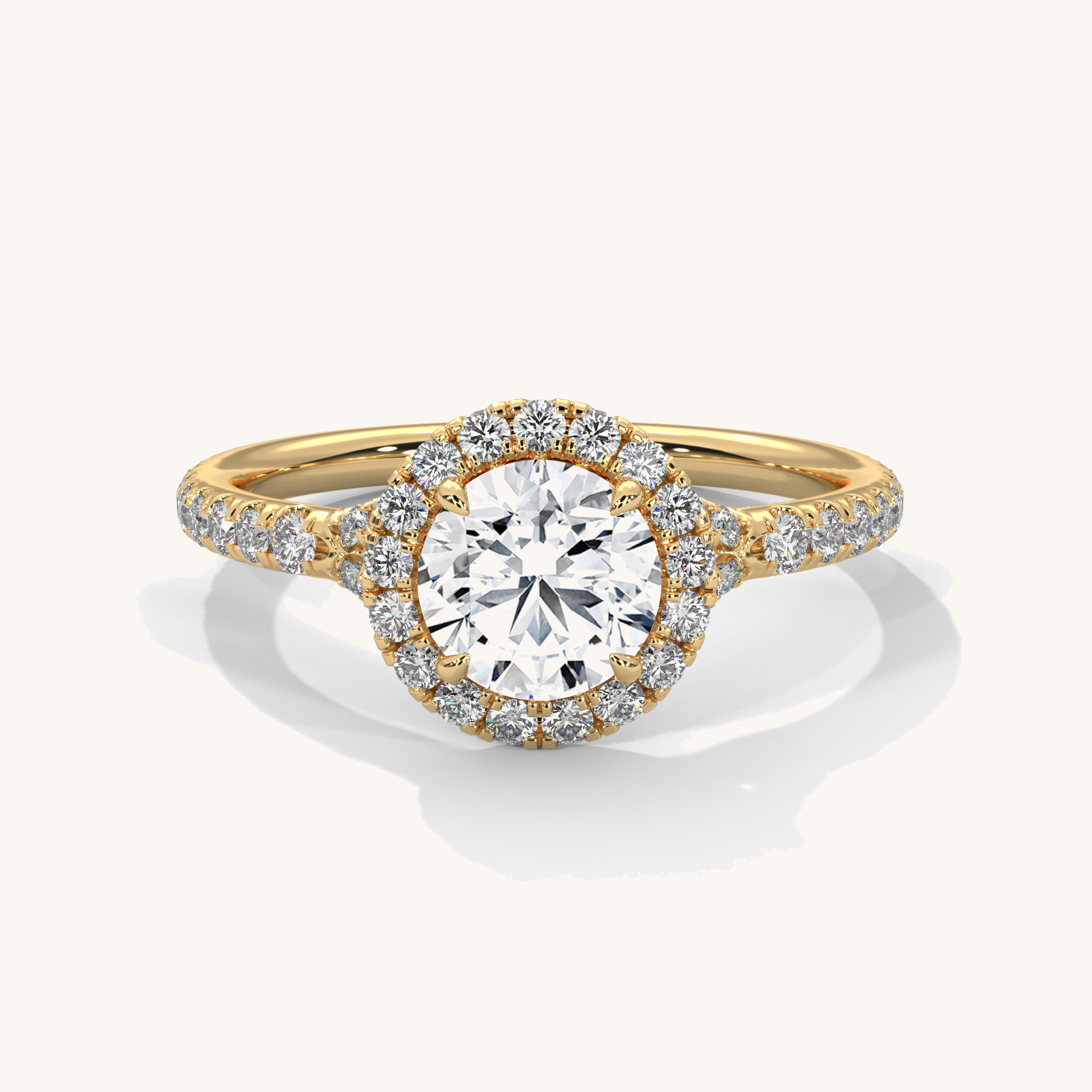 Halo Glow - Pure Gold Lab Diamond Solitaire Ring Secondary image