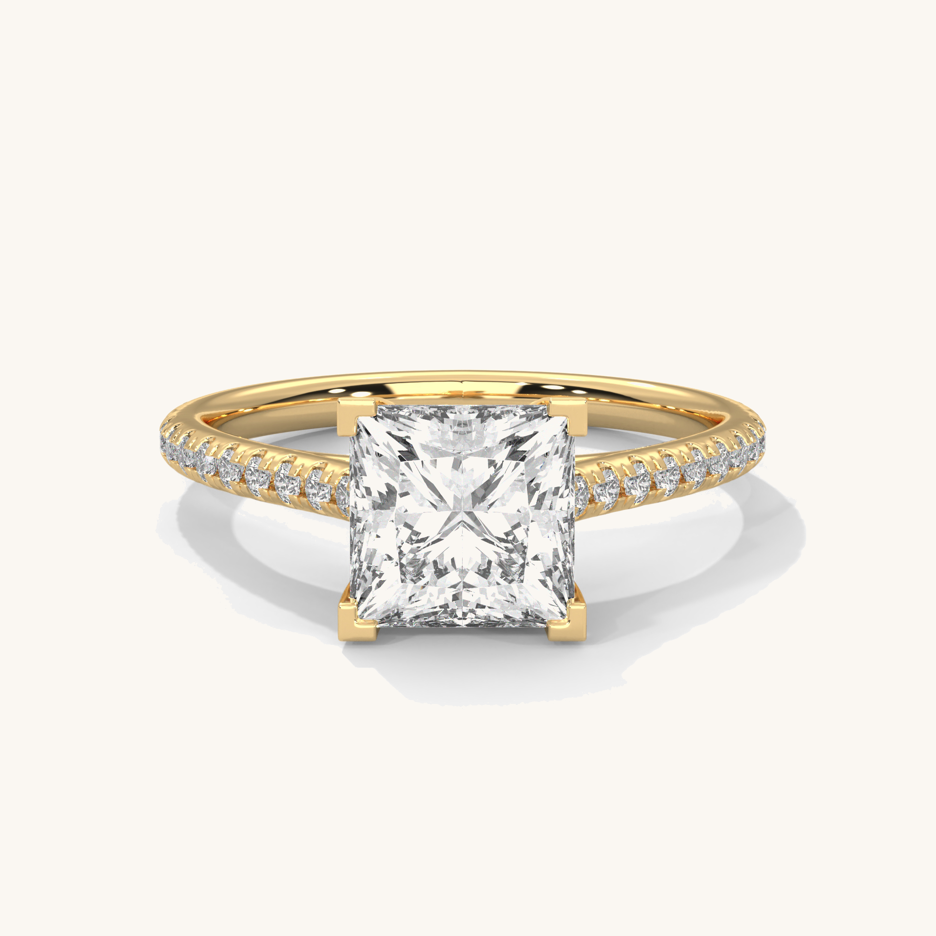 Poised Princess - Pure Gold Lab Diamond Solitaire Ring Main image