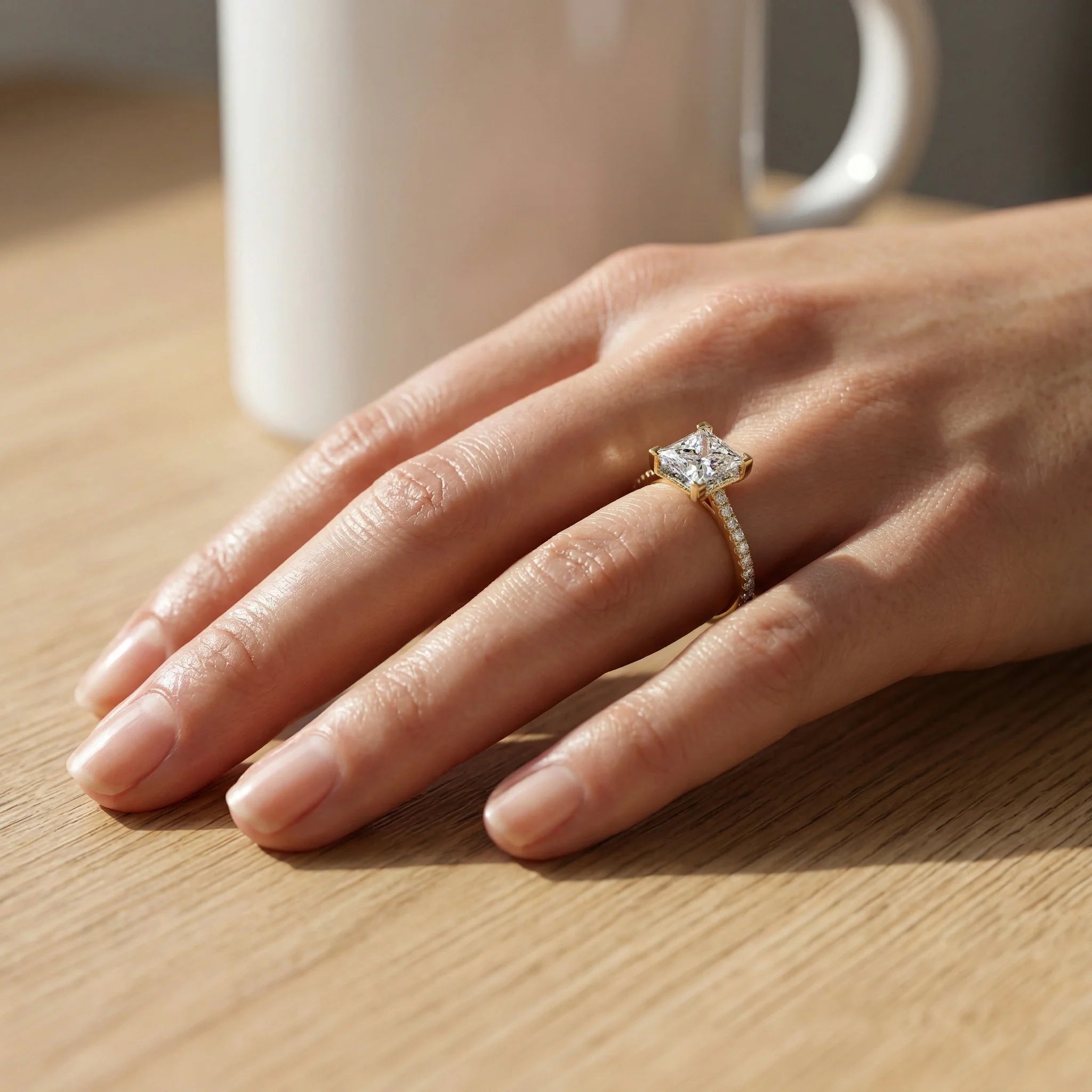 Poised Princess - Pure Gold Lab Diamond Solitaire Ring Secondary image