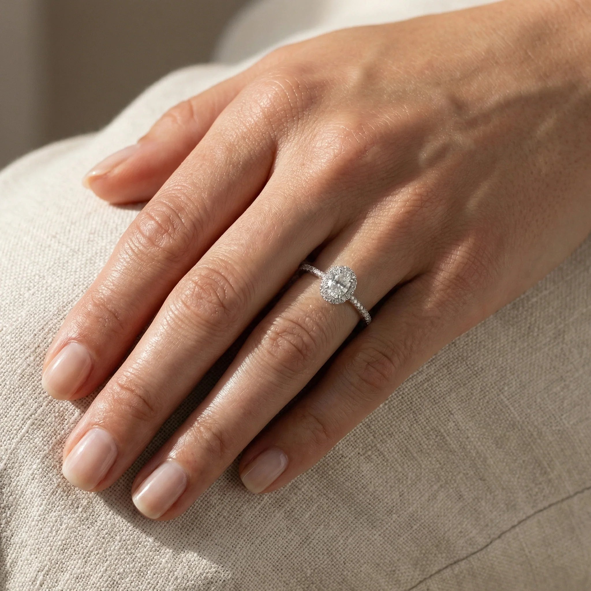 Moonlit Embrace - Pure Gold Lab Diamond Solitaire Ring Secondary image