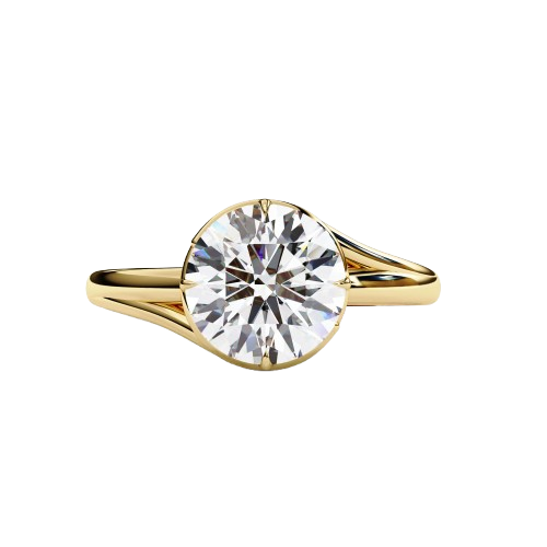 Dew Kissed - Pure Gold Lab Diamond Solitaire Ring Main image