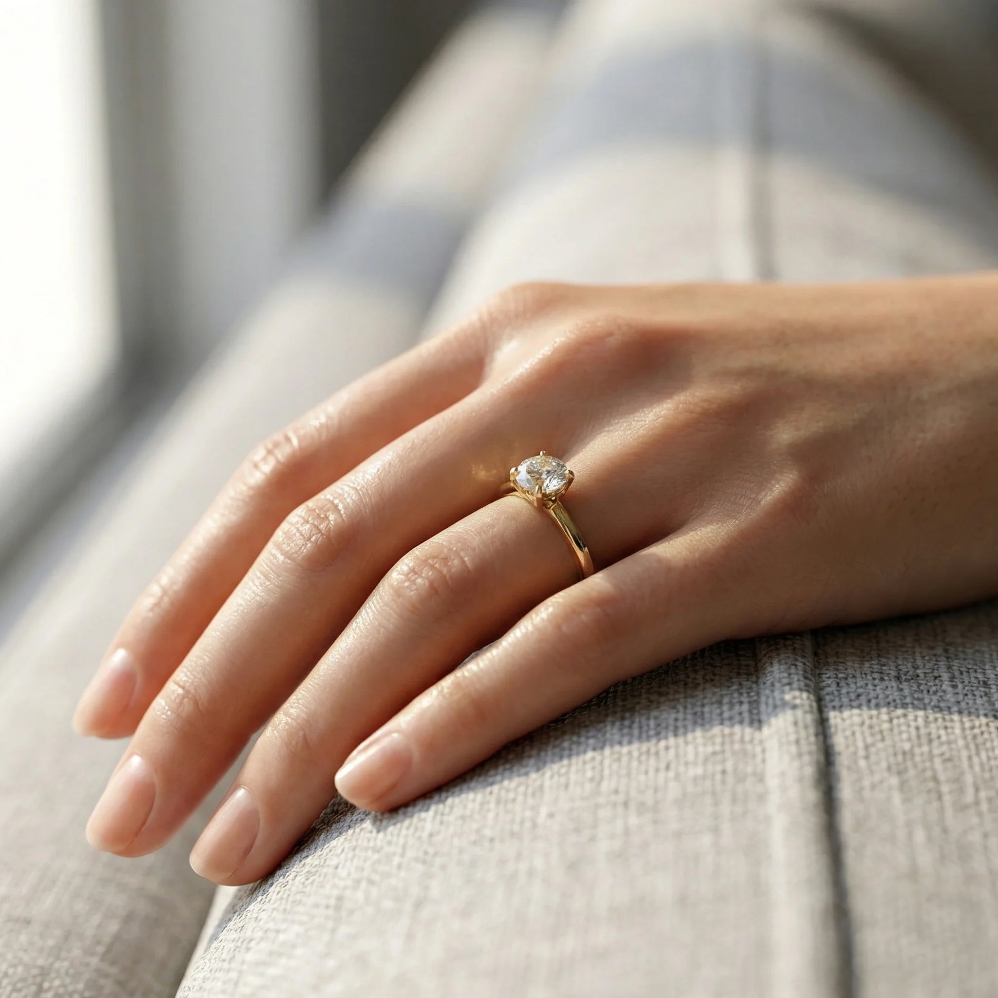 Aurora - Pure Gold Lab Diamond Solitaire Ring Secondary image