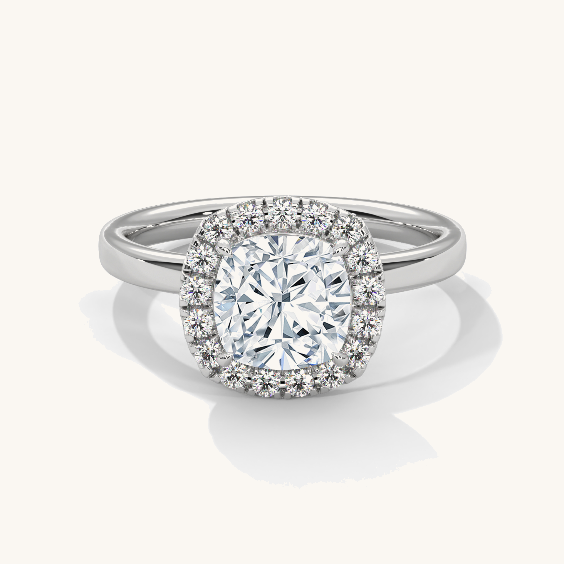 Cushion Glow - Pure Gold Lab Diamond Solitaire Ring Main image